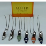 Alfieri St John - 18k  White   Gold Diamond Blue Lapis Necklace